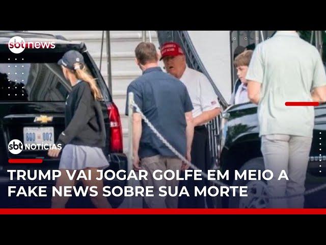Trump joga golfe em meio a boatos de sua morte nas redes sociais | #SBTNotícias