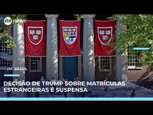 Harvard: Justiça suspende decisão que proíbe matrículas estrangeiras | SBT Brasil (23/05/25)
