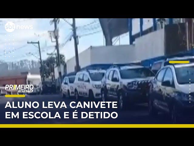 Estudante é detido após levar canivete para escola em Cotia (SP) | #PrimeiroImpacto