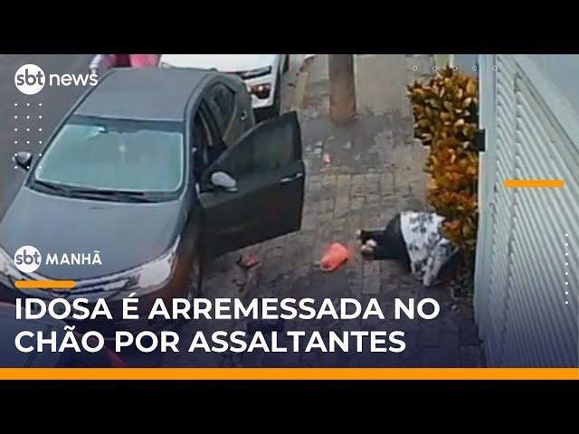 Idosa de 76 anos é jogada no chão durante assalto em São Paulo | #SBTManhã