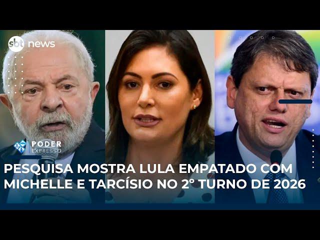 Pesquisa mostra Lula empatado com Michelle e Tarcísio no 2º turno de 2026