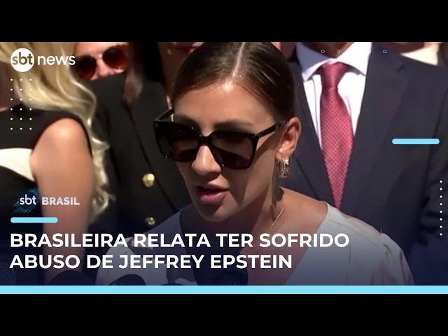Brasileira relata pela primeira vez abuso sexual por Epstein quando menor de idade | #SBTBrasil