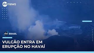 Vulcão Kīlauea entra em erupção em área isolada do Havaí | #SBTBrasil