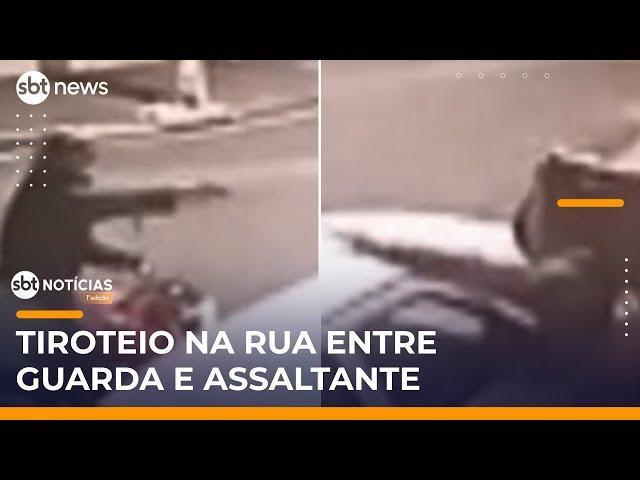 Família fica no meio de confronto entre guarda e assaltante em Osasco (SP) | #SBTNotícias
