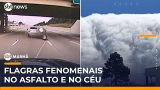 Perseguição termina com carro destruído; no céu, fenômeno raro é registrado | #SBTManhã