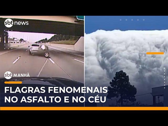 Perseguição termina com carro destruído; no céu, fenômeno raro é registrado | #SBTManhã