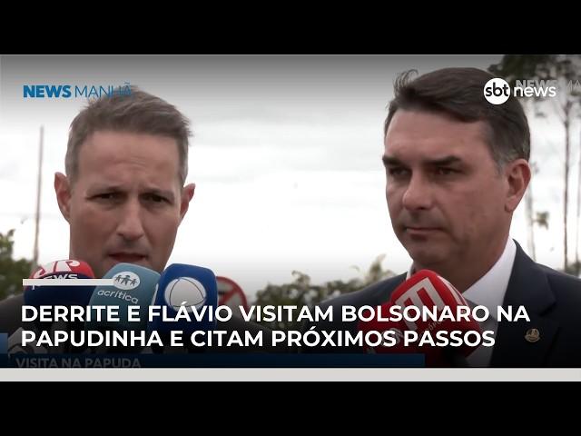 Derrite e Flávio visitam Bolsonaro na Papudinha e falam em prisão domiciliar | #NewsManhã