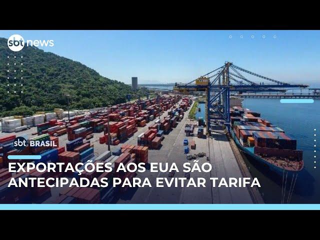 Empresas brasileiras antecipam exportações aos EUA para evitar tarifa imposta por Trump  #SBTBrasil 