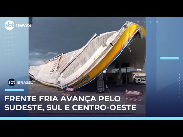 Fortes rajadas deixam um morto no Porto de Santos; chuvas atingem a região | #SBTBrasil 