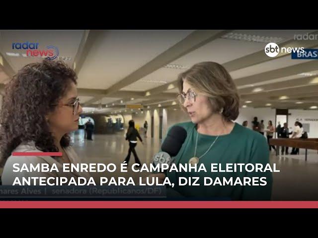 Damares acusa escola de samba de campanha antecipada para Lula