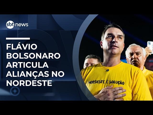 Flávio Bolsonaro inicia agenda no Nordeste e articula alianças | #SBTNews