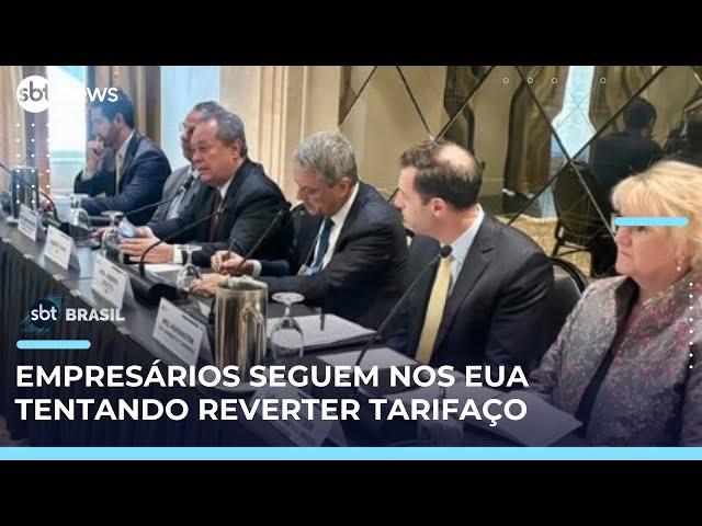 CNI leva empresários a Washington e ouve dos EUA que solução para tarifaço é política | #SBTBrasil 