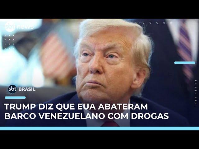 Tensão aumenta: EUA abatem barco venezuelano e deixam 11 mortos, diz Trump | #SBTBrasil 