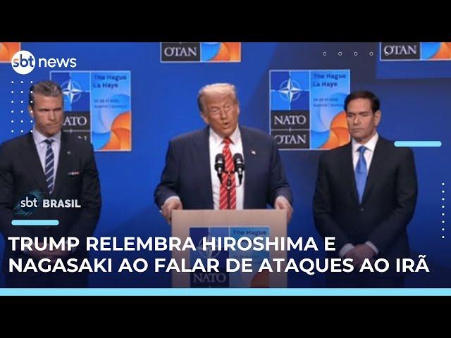 Na Otan, Trump compara bombardeios americanos a Hiroshima e Nagasaki | #SBTBrasil 