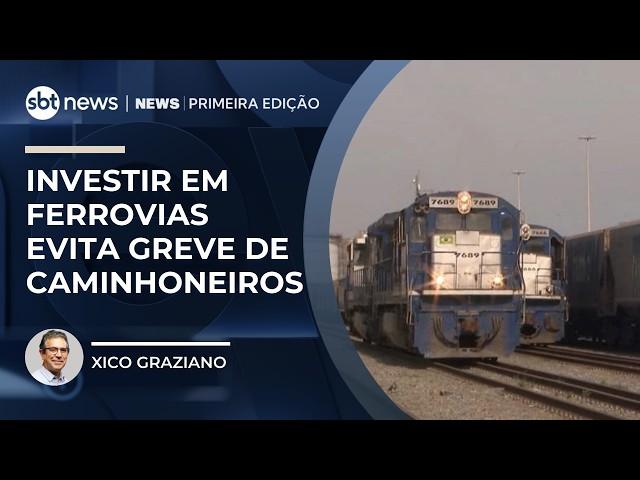 Ferrovias são uma forma de evitar greve de caminhoneiros no Brasil | #NewsPrimeiraEdição