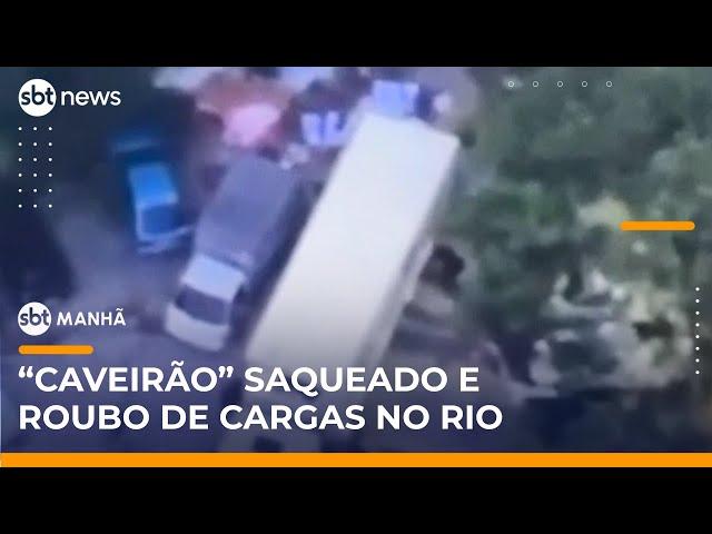 Imagens exclusivas mostram bandidos escoltando saque em outro caminhão no Rio | #SBTManhã
