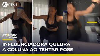 Perigo: Influencer fratura a coluna ao tentar desafio viral | #PrimeiroImpacto