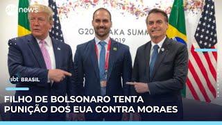 Eduardo Bolsonaro faz lobby por sanção contra Moraes nos EUA, diz jornal | #SBTBrasil 