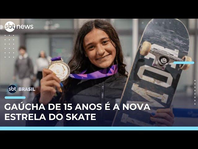 Maria Lúcia Rocha, de 15 anos, conquista ouro no Pan Júnior de skate | #SBTBrasil