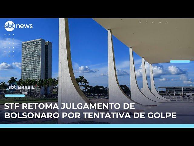 STF retoma julgamento de Jair Bolsonaro e outros 7 por tentativa de golpe | #SBTBrasil 