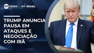 Trump anuncia pausa em ataques e negociação com Irã; regime iraniano nega