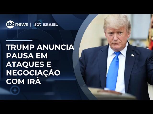 Trump anuncia pausa em ataques e negociação com Irã; regime iraniano nega