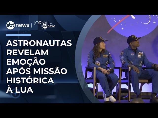Astronautas da Artemis II concedem primeira entrevista após viagem à Lua | #JornaldoSBTNews