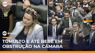 Motta dribla obstrução e retoma trabalhos na Câmara após tumulto | #SBTManhã
