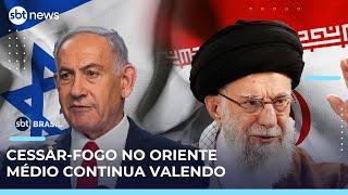 Israel e Irã mantêm cessar-fogo e Trump diz que países têm de se entender | #SBTBrasil 