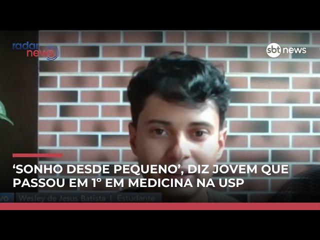 Jovem que passou em 1º lugar em medicina na USP celebra vitória: ‘Meu sonho’