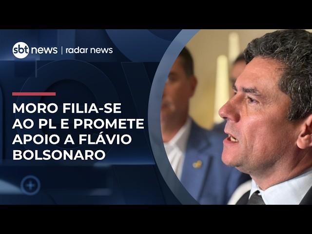 Sérgio Moro filia-se ao PL e promete a Flávio Bolsonaro apoio na campanha presidencial | #RadarNews