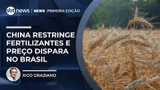 China restringe exportação de fertilizantes; impacto preocupa agro brasileiro | #NewsPrimeiraEdição