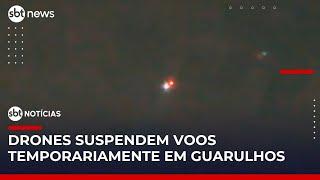 Drones voltam a interromper pousos e decolagens no Aeroporto de Guarulhos | #SBTNotícias