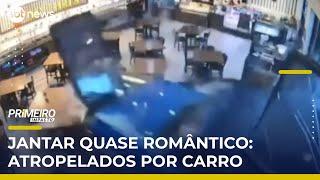 Carro invade restaurante e atropela casal que jantava no local | #PrimeiroImpacto
