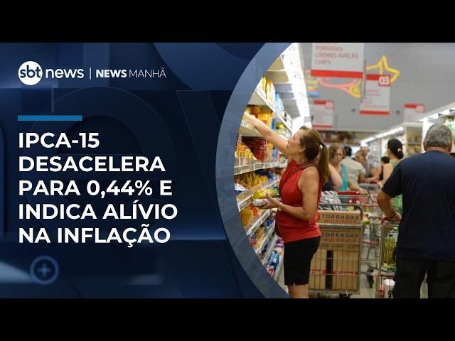 IPCA-15 desacelera para 0,44% e indica alívio na inflação | #NewsManhã