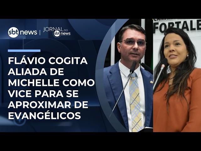 Flávio cogita aliada de Michelle como vice para se aproximar de evangélicos | #JornaldoSBTNews