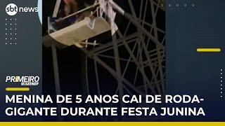 Menina de 5 anos cai de roda gigante durante festa junina e fica ferida | #PrimeiroImpacto