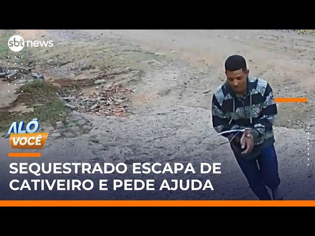Câmera flagra motorista sequestrado pedindo ajuda após fugir de cativeiro | #AloVoce