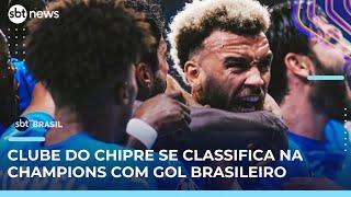 Pafos elimina Estrela Vermelha e faz história na Champions com golaço de brasileiro | #SBTBrasil 