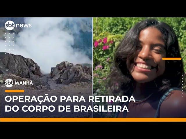 Começa operação para içar corpo de brasileira que caiu em vulcão na Indonésia | #SBTManhã