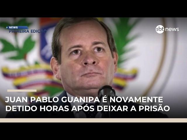 Opositor venezuelano é novamente detido horas após deixar a prisão | #NewsPrimeiraEdição