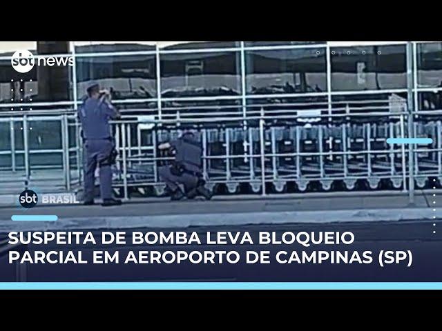 Objeto abandonado mobiliza grupo antibombas da polícia em aeroporto de Campinas (SP) | #SBTBrasil 