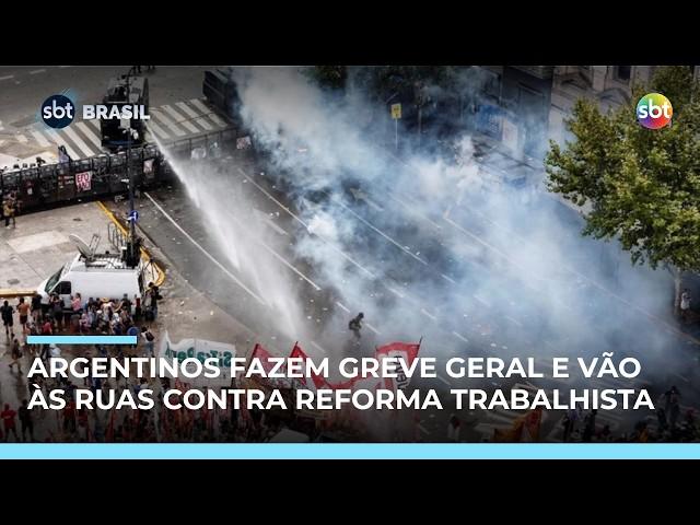Centenas de argentinos fazem greve geral e vão às ruas contra reforma trabalhista 