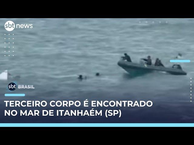 Corpo de Bombeiros encontra terceiro corpo após naufrágio em Itanhaém (SP) | #SBTBrasil 