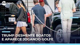 Fake news sobre morte de Trump é desmentida após presidente ser visto jogando golfe | #SBTBrasil 