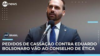Câmara encaminha pedidos de cassação contra Eduardo Bolsonaro por quebra de decoro | #SBTBrasil 