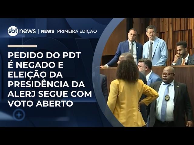 Pedido do PDT é negado e eleição da presidência da Alerj segue com voto aberto | #NewsPrimeiraEdição