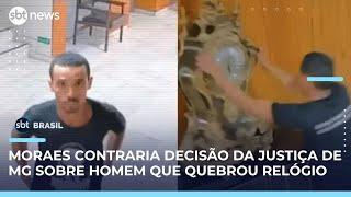 Moraes manda prender homem que quebrou relógio no 8/1 após Justiça libertá-lo | #SBTBrasil 