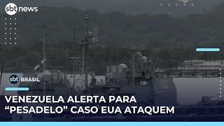Venezuela reage à presença de navios de guerra dos EUA no Caribe | #SBTBrasil 