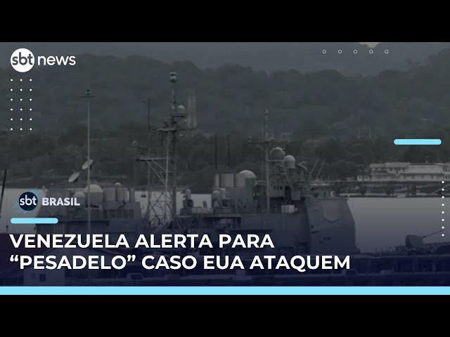 Venezuela reage à presença de navios de guerra dos EUA no Caribe | #SBTBrasil 